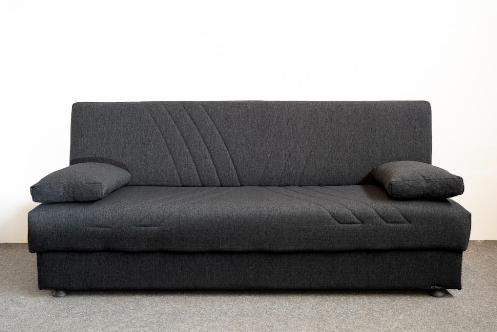 3-Sitzer Schlafsofa mit Bettkasten und Federkern 195 cm breit Grau KEMER