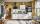 Küchenzeile Leerblock 260 cm inkl. Spüle und Spültischarmatur PKW 526010 von Pino Küchen Steingrau hochglanz / Grafit