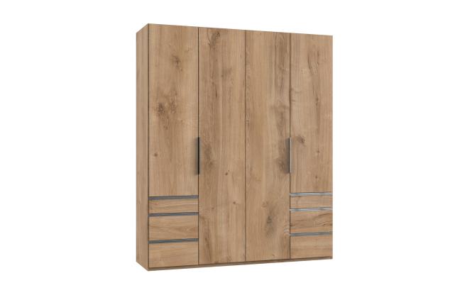 Drehtürenschrank mit Schubladen 200 cm breit LEVEL36 Braun