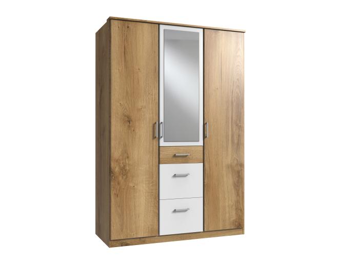 Kleiderschrank 3trg mit 1 Spiegel CLICK von WIMEX braun