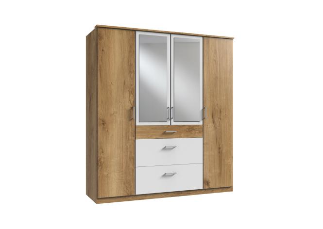 Kleiderschrank 4trg mit 2 Spiegel CLICK von WIMEX braun