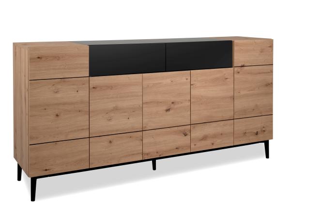 Sideboard NOLA 51A von Finori  Artisan Oak / Schwarz