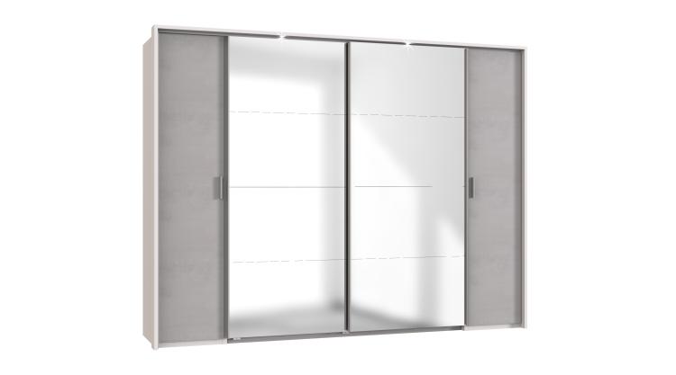 Kleiderschrank 4trg mit 2 Spiegel von LOTTO Weiß WIMEX