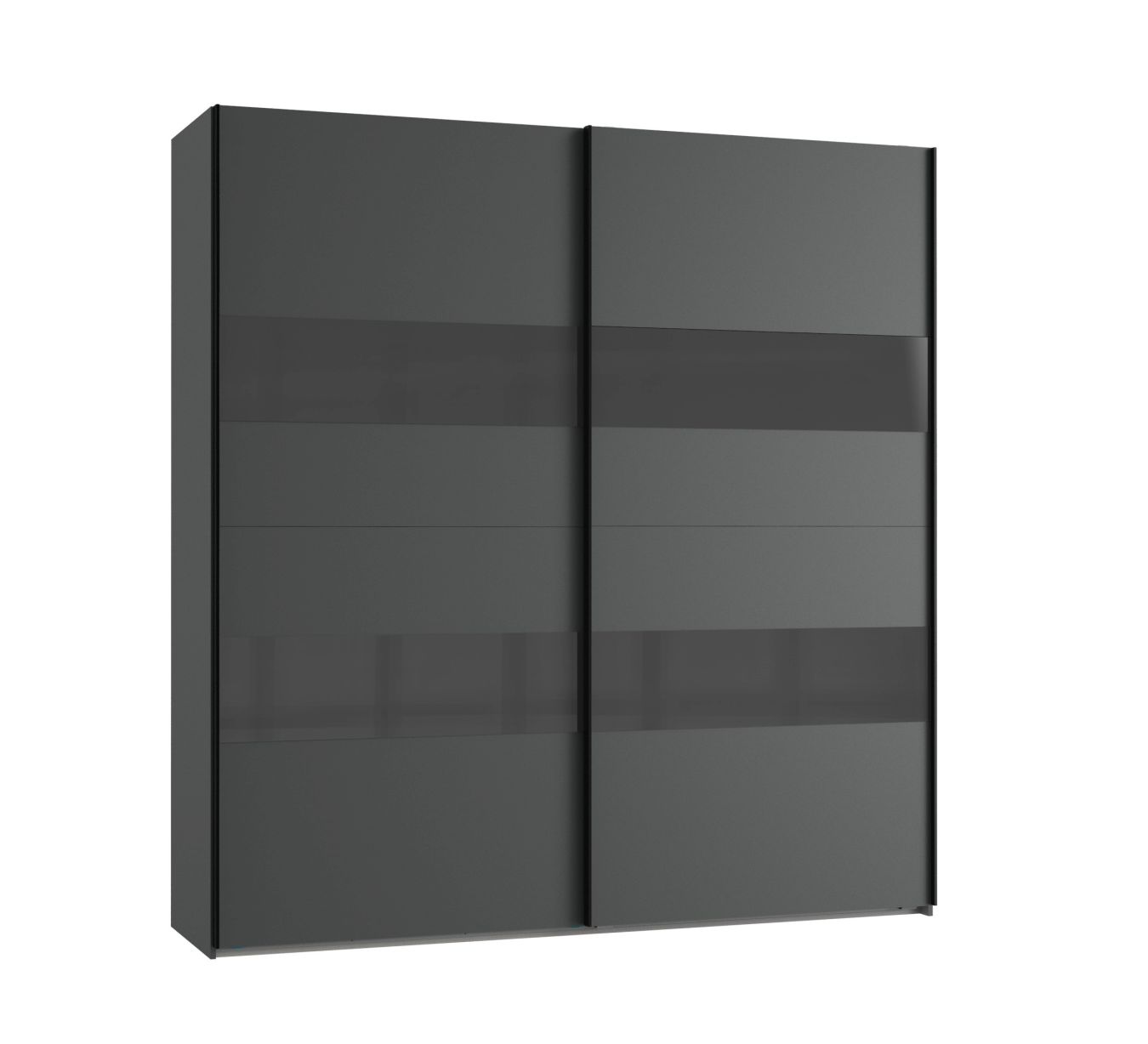 Schwebetürenschrank 2-trg 225cm breit / Wimex Grey 2 ALTONA von Graphit Glas