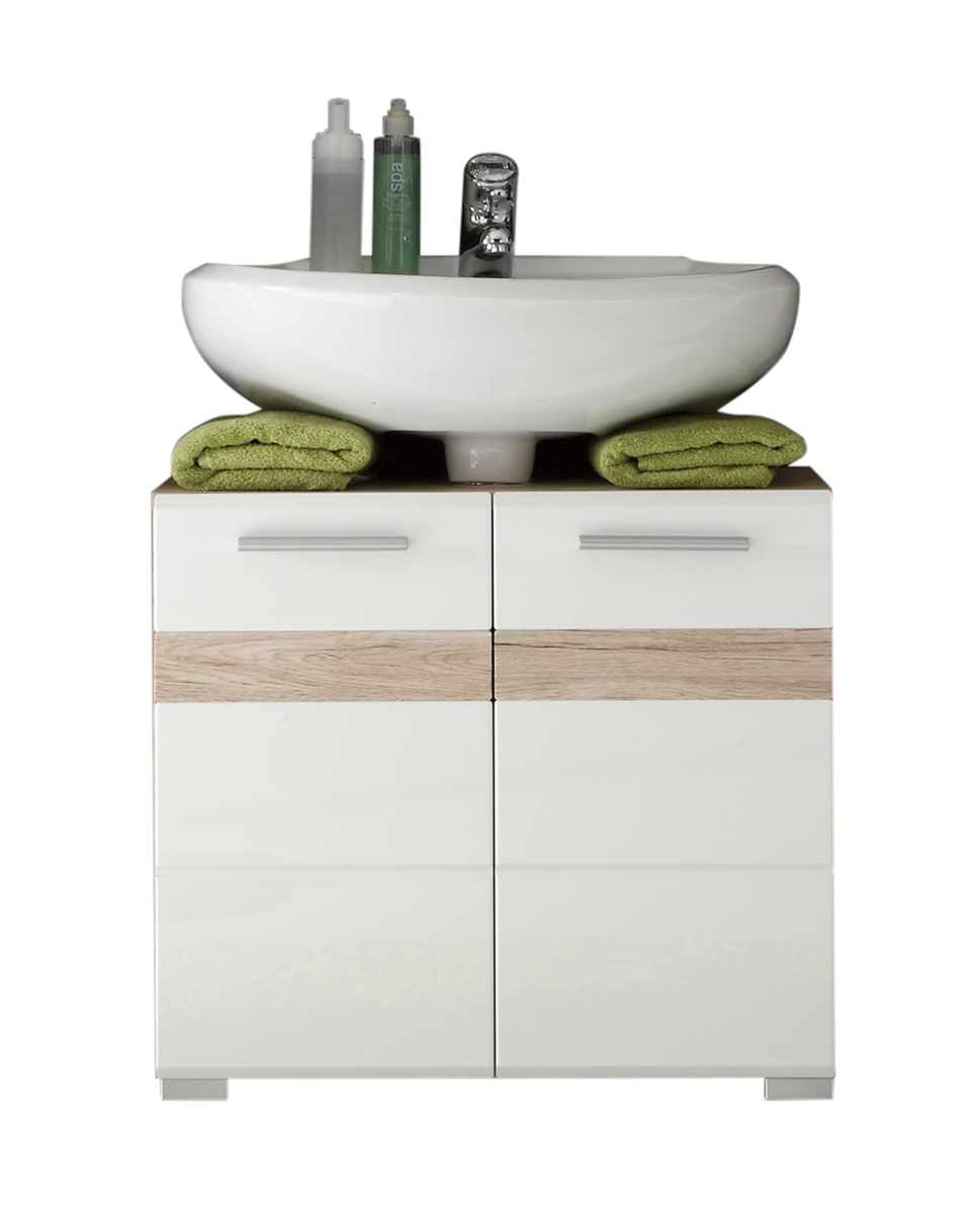 Waschbeckenunterschrank Set-One von Trendteam Eiche Hell/Weiß San Remo