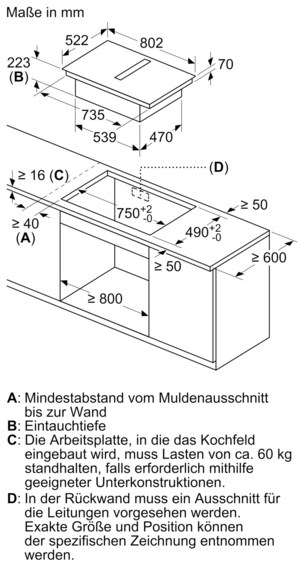 Neff Induktionskochfeld inkl. schwarz Dunstabzug T48CD7AX2